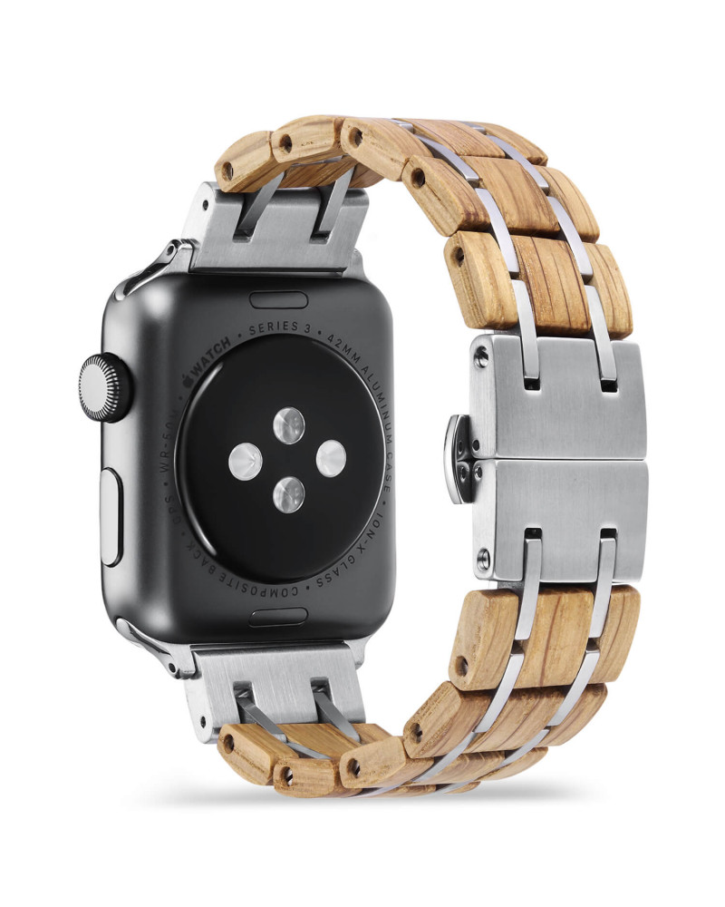 HIGH-TECH Bracelet Apple Watch - Bois de Chêne et Acier 38/40 mm